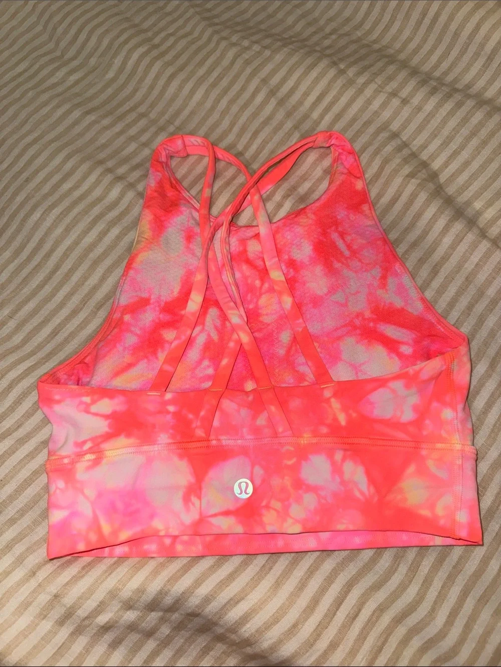 Lululemon Energy Bra High Neck Long Line- Neon Pink